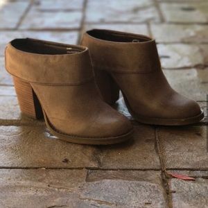 Burnished Toe Cuffed Fold Mule Clog